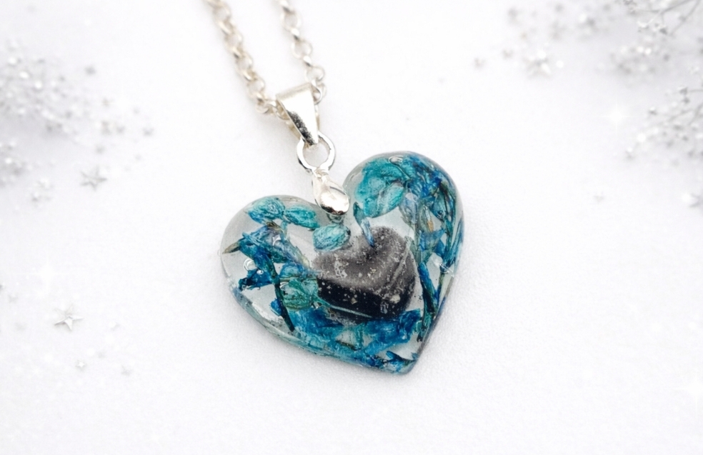 Colgante con cenizas en plata 925 Corazón