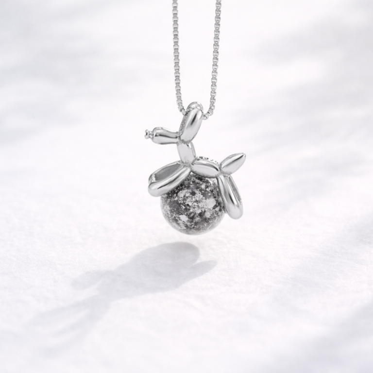 Colgante con cenizas de mascota en plata 925